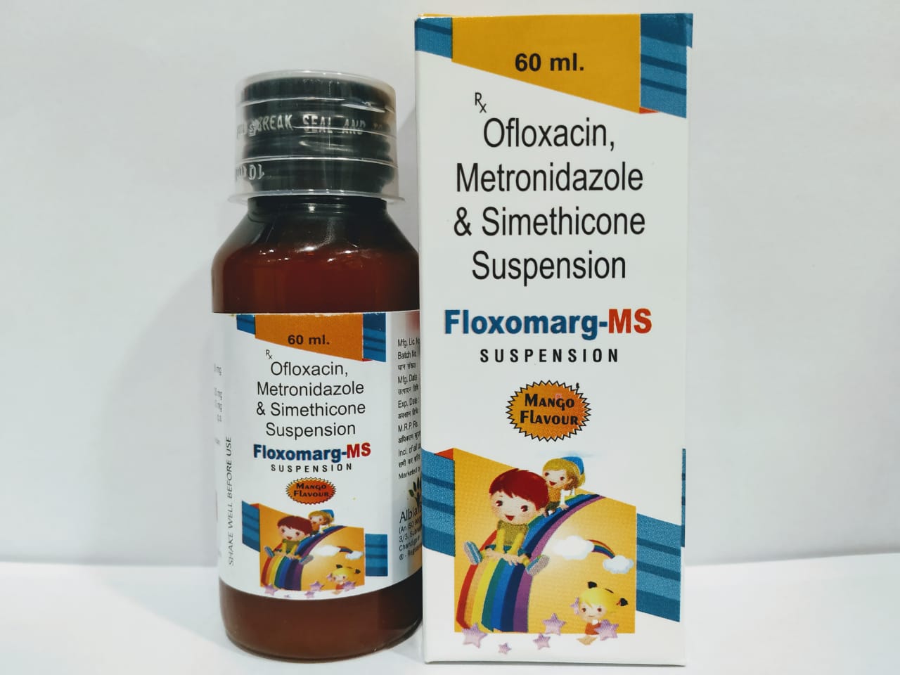 FLOXOMARG-MS SUSP | Ofloxacin 50mg + Metronidazole 120mg + Simethicone 10mg (per 5 ml)